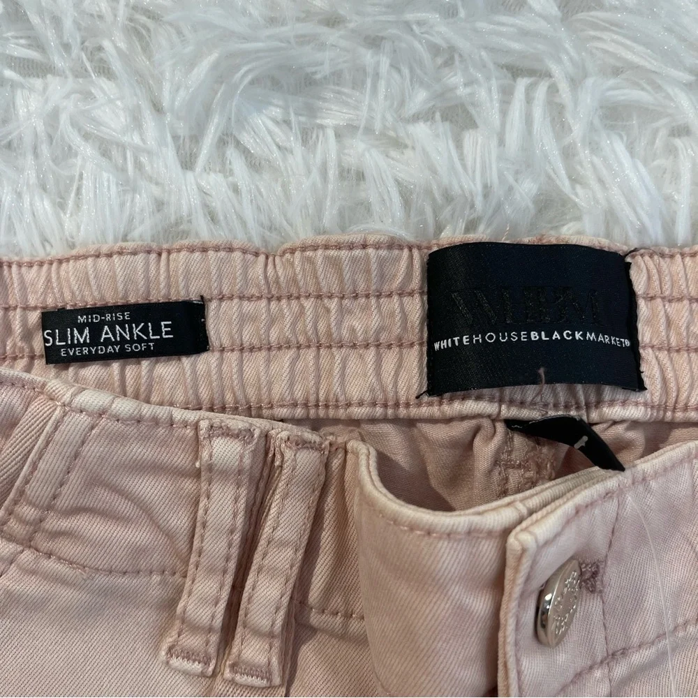 WHITE HOUSE BLACK MARKET Utility Pants Womens Size 6 Slim Ankle Blush Pockets - Picture 3 of 10